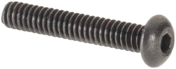 Value Collection - #0-80 UNF Hex Socket Drive, Button Screw - Alloy Steel, Black Oxide Finish, Fully Threaded, 3/8" Length Under Head - Benchmark Tooling