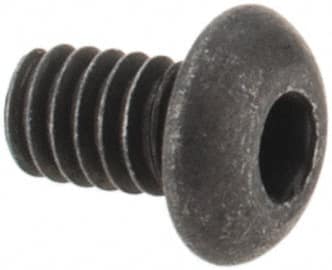 Value Collection - #1-72 UNF Hex Socket Drive, Button Screw - Alloy Steel, Black Oxide Finish, Fully Threaded, 1/8" Length Under Head - Benchmark Tooling