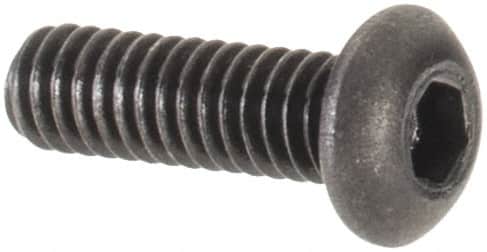Value Collection - #1-72 UNF Hex Socket Drive, Button Screw - Alloy Steel, Black Oxide Finish, Fully Threaded, 1/4" Length Under Head - Benchmark Tooling