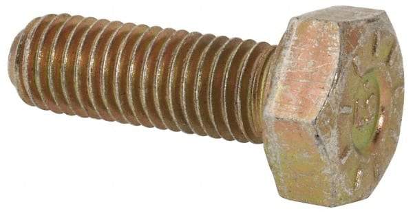Value Collection - 1/4-28 UNF, 3/4" Length Under Head Hex Head Cap Screw - Fully Threaded, Grade L9 Alloy Steel, Zinc Yellow Dichromate Finish, 7/16" Hex - Benchmark Tooling