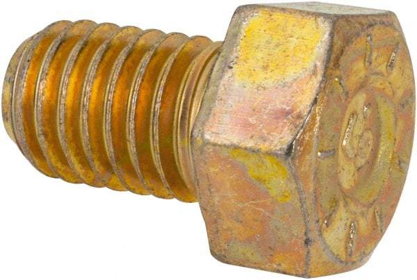 Made in USA - 1/2-13 UNC, 3/4" Length Under Head Hex Head Cap Screw - Fully Threaded, Grade L9 Alloy Steel, Zinc Yellow Dichromate Finish, 3/4" Hex - Benchmark Tooling