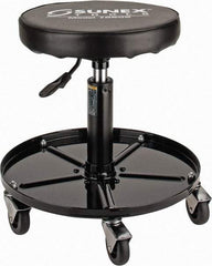 Sunex Tools - 15-1/2 to 20-1/2" High, Adjustable Height Stool - Vinyl Seat, Black - Benchmark Tooling