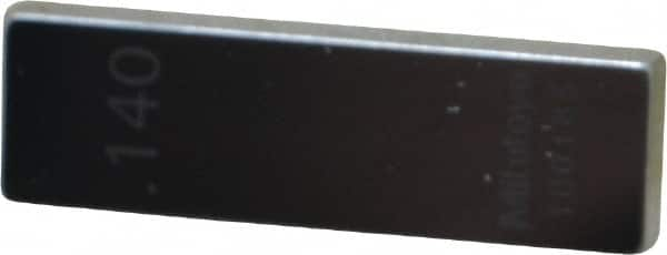 Mitutoyo - 0.14" Rectangular Steel Gage Block - Accuracy Grade 0, Includes Certificate of Inspection - Benchmark Tooling