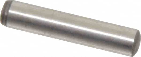 Value Collection - 5mm Diam x 25mm Pin Length Alloy Steel Standard Dowel Pin - C 58-62 Hardness, 9,270 Lb Breaking Strength, 1 Rounded End - Benchmark Tooling