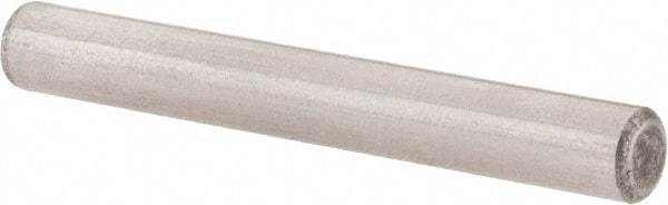 Value Collection - 5mm Diam x 40mm Pin Length Alloy Steel Standard Dowel Pin - C 58-62 Hardness, 9,270 Lb Breaking Strength, 1 Rounded End - Benchmark Tooling