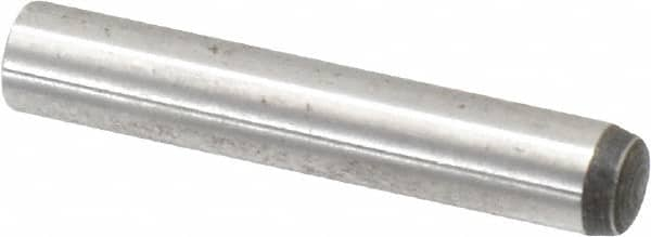 Value Collection - 6mm Diam x 35mm Pin Length Alloy Steel Standard Dowel Pin - C 58-62 Hardness, 13,300 Lb Breaking Strength, 1 Rounded End - Benchmark Tooling