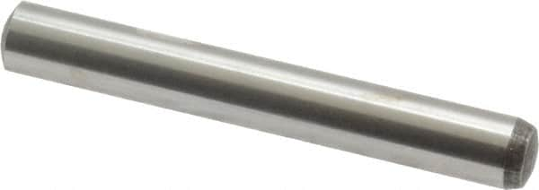 Value Collection - 6mm Diam x 45mm Pin Length Alloy Steel Standard Dowel Pin - C 58-62 Hardness, 13,300 Lb Breaking Strength, 1 Rounded End - Benchmark Tooling