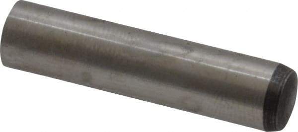 Value Collection - 8mm Diam x 35mm Pin Length Alloy Steel Standard Dowel Pin - C 58-62 Hardness, 23,700 Lb Breaking Strength, 1 Rounded End - Benchmark Tooling