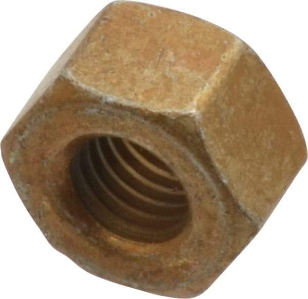 Value Collection - 1/4-28 UNF Steel Right Hand Hex Nut - 7/16" Across Flats, 0.264" High, Zinc Yellow Dichromate Cad & Waxed Finish - Benchmark Tooling