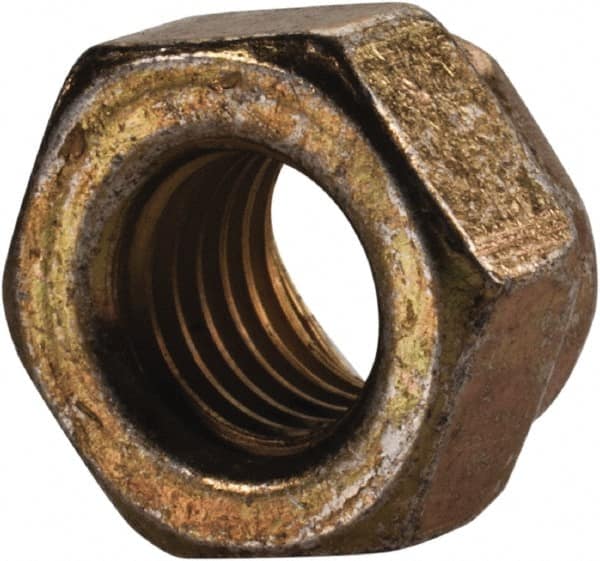 Made in USA - 5/16-24 UNF Grade L9 Hex Lock Nut with Distorted Thread - 1/2" Width Across Flats, 17/64" High, Cadmium Dichromate Finish - Benchmark Tooling