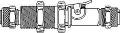 Parker - 1/4" OD, Grade 316Stainless Steel Double End Shutoff Bulkhead Coupler - 150 Max Working psi, 5/8" Hex, Comp x Comp Ends - Benchmark Tooling