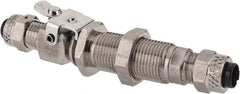 Parker - 1/4" OD, Grade 316Stainless Steel Single End Shutoff Bulkhead Coupler - 150 Max Working psi, 5/8" Hex, Comp x Comp Ends - Benchmark Tooling