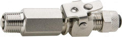 Parker - 1/4" OD, Grade 316Stainless Steel Single End Shutoff Pipe Coupler - 150 Max Working psi, 1/2" Hex, Comp x MNPT Ends - Benchmark Tooling