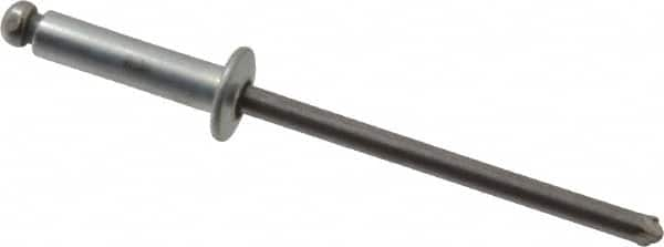 Marson - Button Head Steel Open End Blind Rivet - Steel Mandrel, 0.313" to 3/8" Grip, 1/4" Head Diam, 0.129" to 0.133" Hole Diam, 0.525" Length Under Head, 1/8" Body Diam - Benchmark Tooling