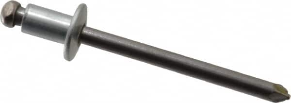 Marson - Button Head Steel Open End Blind Rivet - Steel Mandrel, 0.032" to 1/8" Grip, 3/8" Head Diam, 0.192" to 0.196" Hole Diam, 0.187" Length Under Head, 3/16" Body Diam - Benchmark Tooling