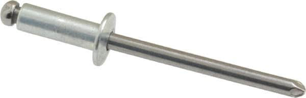 Marson - Button Head Steel Open End Blind Rivet - Steel Mandrel, 0.313" to 3/8" Grip, 3/8" Head Diam, 0.192" to 0.196" Hole Diam, 0.575" Length Under Head, 3/16" Body Diam - Benchmark Tooling