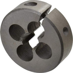 Interstate - 3/8-24 UNF Thread, 1-1/2" Outside Diam High Speed Steel Round Die - Left Hand Thread, Adjustable - Exact Industrial Supply