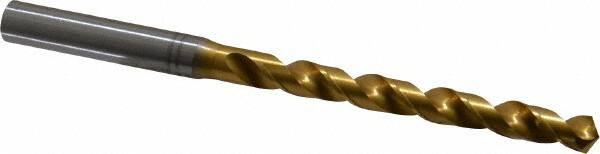 OSG - 17/64" 120° Vanadium High Speed Steel Jobber Drill - TiN Finish, Right Hand Cut, Spiral Flute, Straight Shank, 113mm OAL, Standard Point - Benchmark Tooling