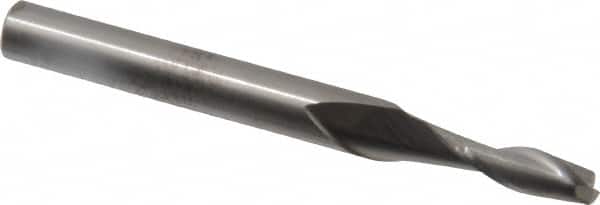 RobbJack - 3/16", 5/8" LOC, 1/4" Shank Diam, 2-1/2" OAL, 2 Flute, Solid Carbide Square End Mill - Single End, Uncoated, Spiral Flute, 30° Helix, Centercutting, Right Hand Cut, Right Hand Flute, Series C8-203 - Benchmark Tooling