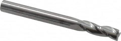 RobbJack - 1/4", 3/4" LOC, 1/4" Shank Diam, 2-1/2" OAL, 3 Flute, Solid Carbide Square End Mill - Single End, Uncoated, Spiral Flute, 30° Helix, Centercutting, Right Hand Cut, Right Hand Flute, Series C8-305 - Benchmark Tooling