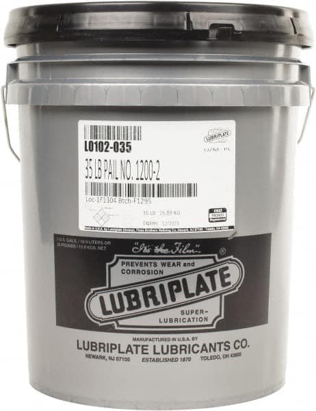 Lubriplate - 35 Lb Pail Lithium Extreme Pressure Grease - Beige, Extreme Pressure & High Temperature, 300°F Max Temp, NLGIG 2, - Benchmark Tooling