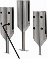 SPI - 6" OAL, Accurate up to 0.001", 0.015 & 0.025" Wide Flange, 0.05, 0.07 & 0.2" Groove Depth, Hard Chrome Steel Caliper Attachment Set - 3 Pieces, 0.4, 5/8 & 1" Bore Depth, For Use with 6" Vernier, Dial & Digital Calipers - Benchmark Tooling