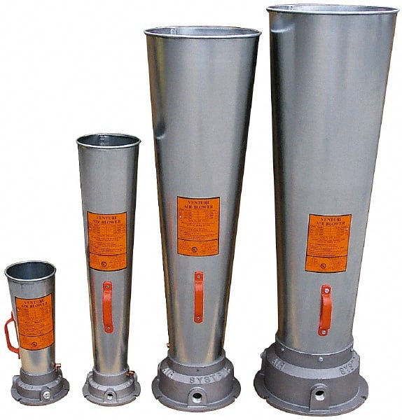 AIR Systems - Venturi Style Pneumatic Blowers; SCFM @ 40 PSIG (Air Consumed): 36 ; SCFM @ 60 PSIG (Air Consumed): 50 ; SCFM @ 80 PSIG (Air Consumed): 62 ; Horn Material: Galvanized Steel ; NPT Size (Inch): 1/2 ; Overall Length (Decimal Inch): 16.3100 - Exact Industrial Supply