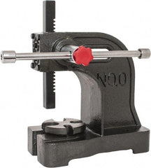 Palmgren - 3/4" Ram, 3-3/4" Throat Depth, 1/2 Ton Manual Arbor Press - 4-1/2" Max Work Height x 7-1/2" Max Work Width, Single Leverage, 5-1/8" Base Width x 9-3/8" Base Depth - Benchmark Tooling