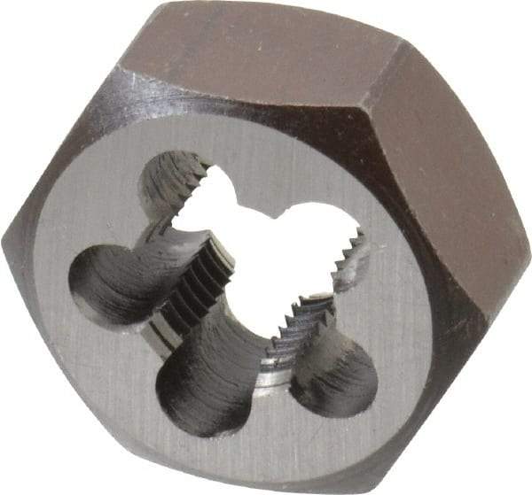 Interstate - 1/2-20 UNF Thread, 1-1/16" Hex, Right Hand Thread, Hex Rethreading Die - Carbon Steel, 1/2" Thick - Exact Industrial Supply