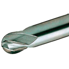 Iscar - 16mm Diam, 16mm LOC, 4 Flute Solid Carbide Ball End Mill - TiAlN Finish, Single End, 76mm OAL, 16mm Shank Diam, Spiral Flute - Benchmark Tooling