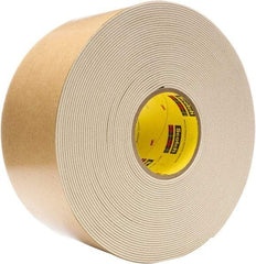 3M - 4" Wide x 20 Yd Long Tan Rubber Masking Tape - Series 528, 82 mil Thick, 18 In/Lb Tensile Strength - Benchmark Tooling