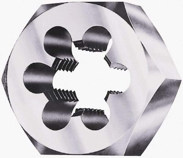 Interstate - 3-1/8 - 8 UNS Thread, 5" Hex, Right Hand Thread, Hex Rethreading Die - Carbon Steel, 2" Thick - Exact Industrial Supply