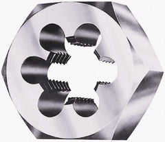 Made in USA - 1-7/8 - 8 UNS Thread, 3-1/8" Hex, Right Hand Thread, Hex Rethreading Die - Carbon Steel, 1" Thick - Exact Industrial Supply