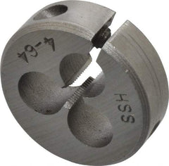 Interstate - #4-64 Thread, 13/16" Outside Diam High Speed Steel Round Die - Right Hand Thread, Adjustable - Exact Industrial Supply