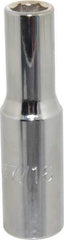 Proto - 7/16", 1/2" Drive, Deep Hand Socket - 6 Points, 3-1/4" OAL, Chrome Finish - Benchmark Tooling