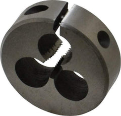 Interstate - 1/4-24 UNS Thread, 1-1/2" Outside Diam High Speed Steel Round Die - Right Hand Thread, Adjustable - Exact Industrial Supply