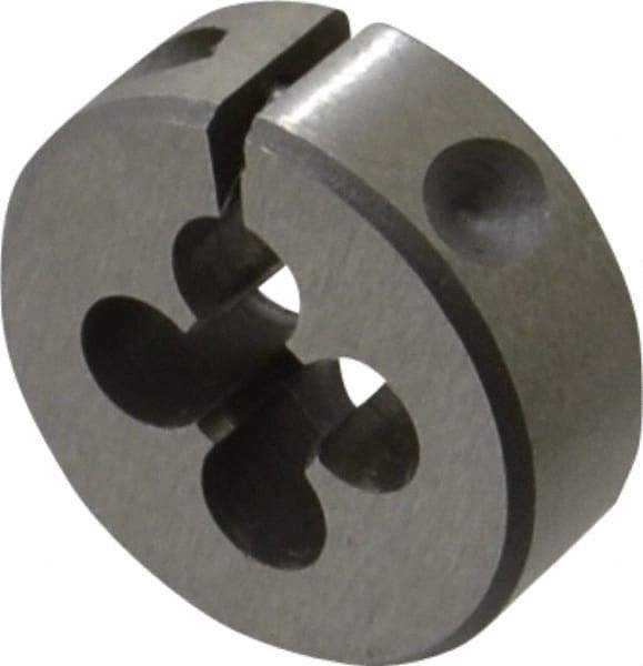 Interstate - 1/4-80 UNS Thread, 1" Outside Diam High Speed Steel Round Die - Right Hand Thread, Adjustable - Exact Industrial Supply