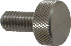 Morton Machine Works - M6x1.00 Knurled Shoulderless Grade 303 Stainless Steel Thumb Screw - 19mm OAL, 13mm Head Diam x 6mm Head Height - Benchmark Tooling