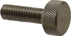 Morton Machine Works - M6x1.00 Knurled Shoulderless Grade 303 Stainless Steel Thumb Screw - 25mm OAL, 13mm Head Diam x 6mm Head Height - Benchmark Tooling
