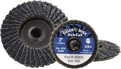Camel Grinding Wheels - 80 Grit, 7" Disc Diam, 5/8-11 Center Hole, Type 27 Aluminum Oxide Flap Disc - 8,600 Max RPM, Polyester Backing, Arbor Attaching System, Coated - Benchmark Tooling