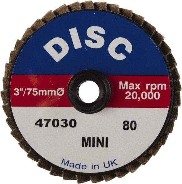Garryson - 40 Grit, 3" Disc Diam, Type 27 Zirconia Alumina Flap Disc - 20,000 Max RPM, Nylon Backing, Quick Change Type S Attaching System, Coated - Benchmark Tooling