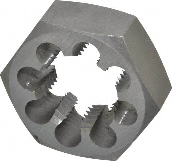 Interstate - 1-1/2 - 8 UNS Thread, 2-9/16" Hex, Right Hand Thread, Hex Rethreading Die - Carbon Steel, 1" Thick - Exact Industrial Supply