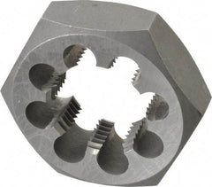 Interstate - 1-3/4 - 8 UNS Thread, 3-1/8" Hex, Right Hand Thread, Hex Rethreading Die - Carbon Steel, 1" Thick - Exact Industrial Supply