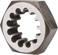 Interstate - 3-8 UNS Thread, 5" Hex, Right Hand Thread, Hex Rethreading Die - Carbon Steel - Exact Industrial Supply