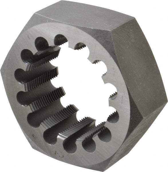 Interstate - 4-8 UNS Thread, 7" Hex, Right Hand Thread, Hex Rethreading Die - Carbon Steel - Exact Industrial Supply