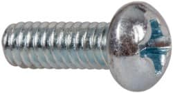 Value Collection - #5-40 UNC, 3/8" Length Under Head Phillips Drive Machine Screw - Round Head, Grade J82 Steel, Zinc-Plated Finish, Without Washer - Benchmark Tooling