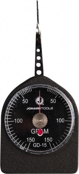 Jonard Tools - 0.33 Lb. Capacity, Mechanical Tension and Compression Force Gage - 5 gf Resolution, Aluminum Housing - Benchmark Tooling