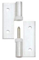 Sugatsune - 2-9/16" Long x 2-3/8" Wide x 9/64" Thick, Aluminum Cabinet Hinge - Aluminum Leaf with Polyacetal Bushing & 304 Pin, Aluminum Finish - Benchmark Tooling