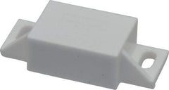 Sugatsune - 1-31/32" Long x 53/64" Wide x 1/2" High, Polyacetal, Neodymium & 316 Stainless Sealed Neodymium Magnet Catch - White Finish, 9.9 Magnetic Force, 15/16" Long Strike, 19/32" Wide Strike - Benchmark Tooling