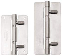 Sugatsune - 3-15/16" Long x 1-31/32" Wide x 1/16" Thick, Quick Release Hinge - Stainless Steel, Polished Finish - Benchmark Tooling